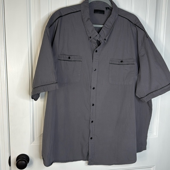 Steve’s Jeans Gray 4X Short Sleeve Button Up Shirt Cotton - Picture 1 of 10
